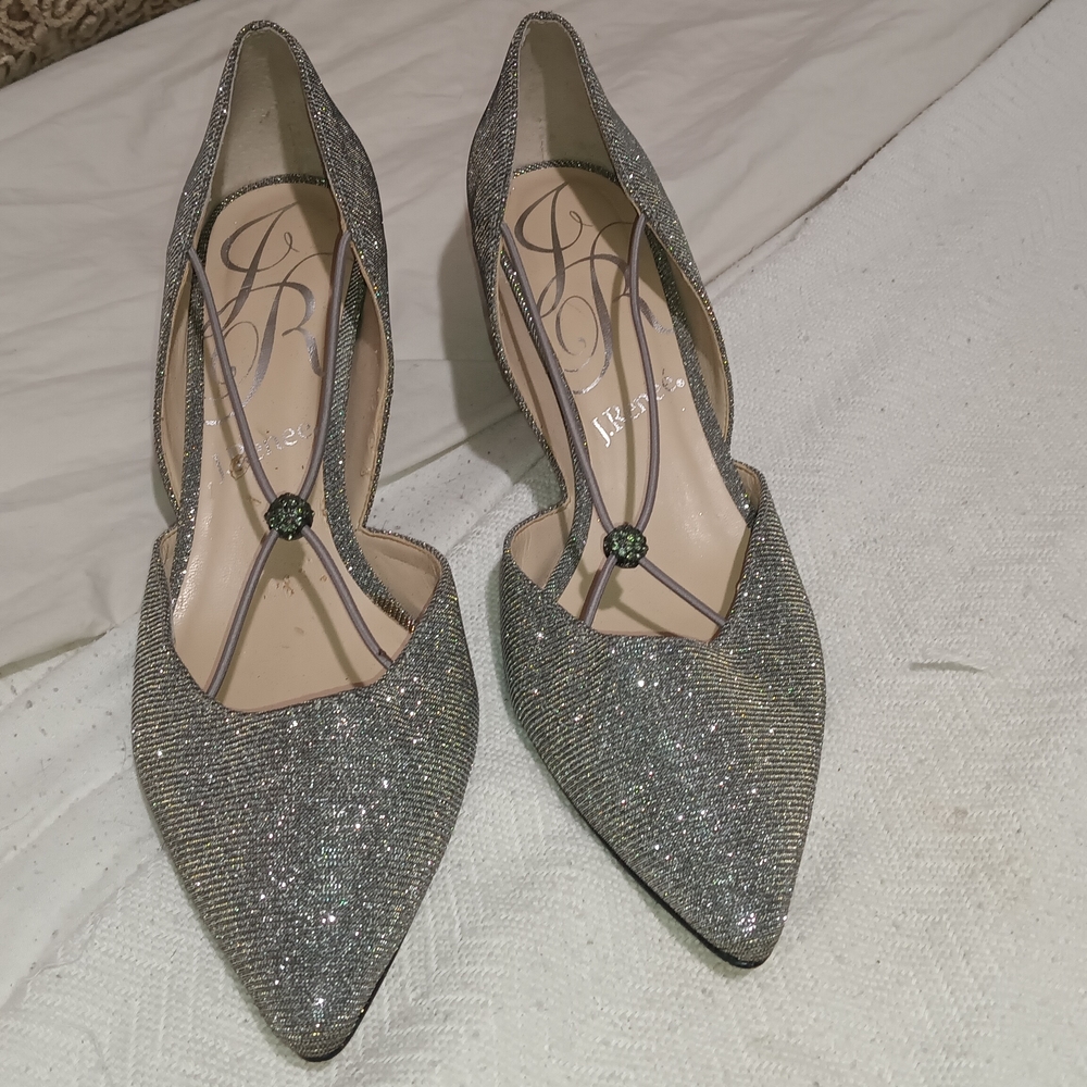 Elegant Silver Glitter Women's Shoes